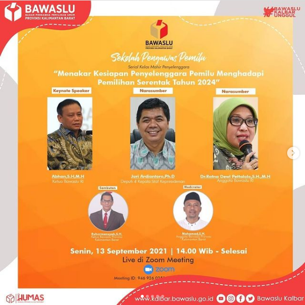 BAWASLU PROVINSI KALIMANTAN BARAT KEMBALI MENGGELAR SEKOLAH PENGAWAS PEMILU JILID II