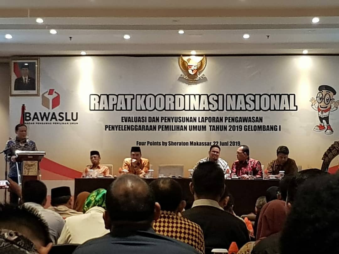 Rapat Koordinasi Nasional Evaluasi dan Penyusunan Laporan Pengawasan Penyelenggaraan Pemilihan Umum 2019 Gelombang I