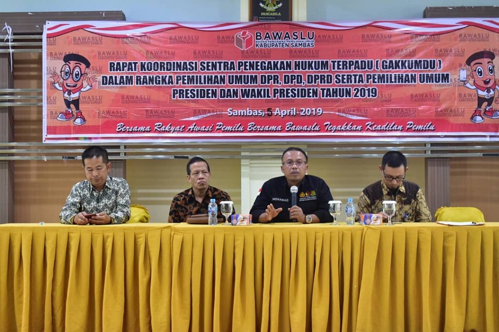 Rapat Koordinasi Sentra Penegakan Hukum Terpadu (GAKKUMDU) dalam Rangka Pemilihan Umum DPR, DPD, DPRD serta Pemilihan Umum Presiden dan Wakil Presiden 2019