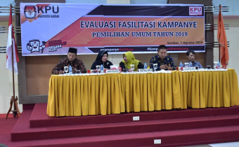 Bawaslu Kab.Sambas Hadir di Agenda , Evaluasi Fasilitasi Kampanye Pemilihan Umum Tahun 2019
