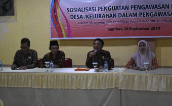 Bawaslu Sambas Melakukan Sosialisasi Penguatan Pengawasan Partisipatif Desa/Kelurahan Dalam Pengawasan Pemilu