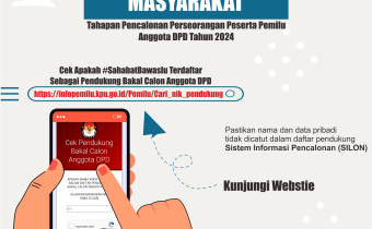 Form Aduan Masyarakat Pencalonan Perserorangan Peserta Pemilu Anggota DPD Tahun 2024