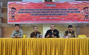 Rapat Koordinasi Sentra Penegakan Hukum Terpadu (GAKKUMDU) dalam Rangka Pemilihan Umum DPR, DPD, DPRD serta Pemilihan Umum Presiden dan Wakil Presiden 2019