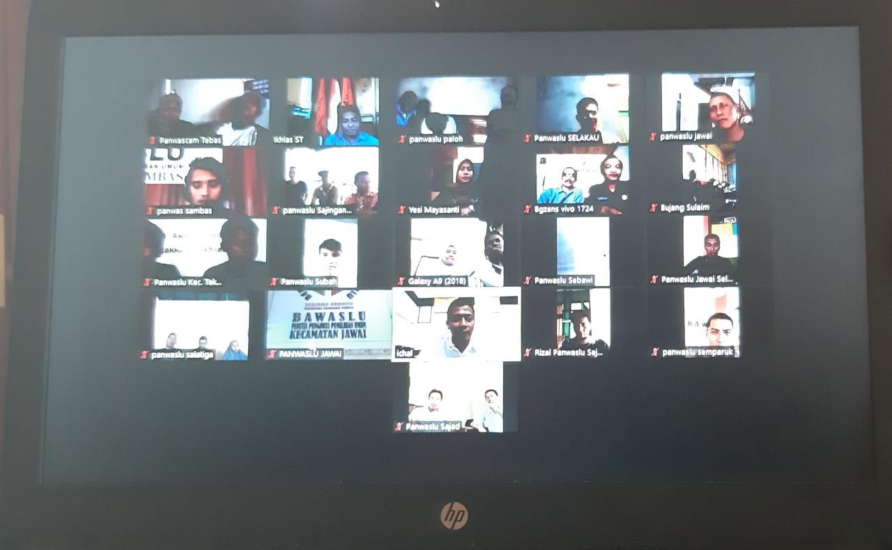 Rapat melalui Video Conference salah satu upaya Bawaslu Sambas cegah penyebaran Covid-19